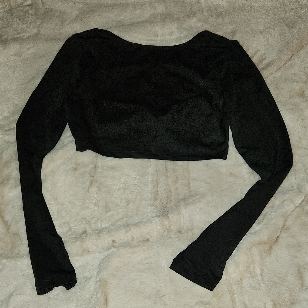 Black Long Sleeve Workout Top